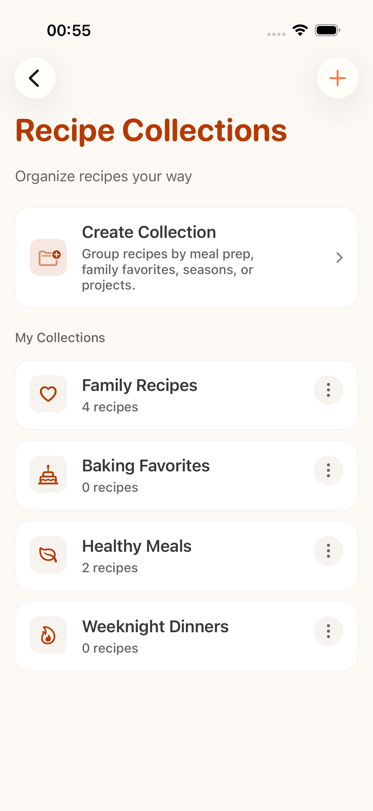CookClip iOS recipe organizer collections