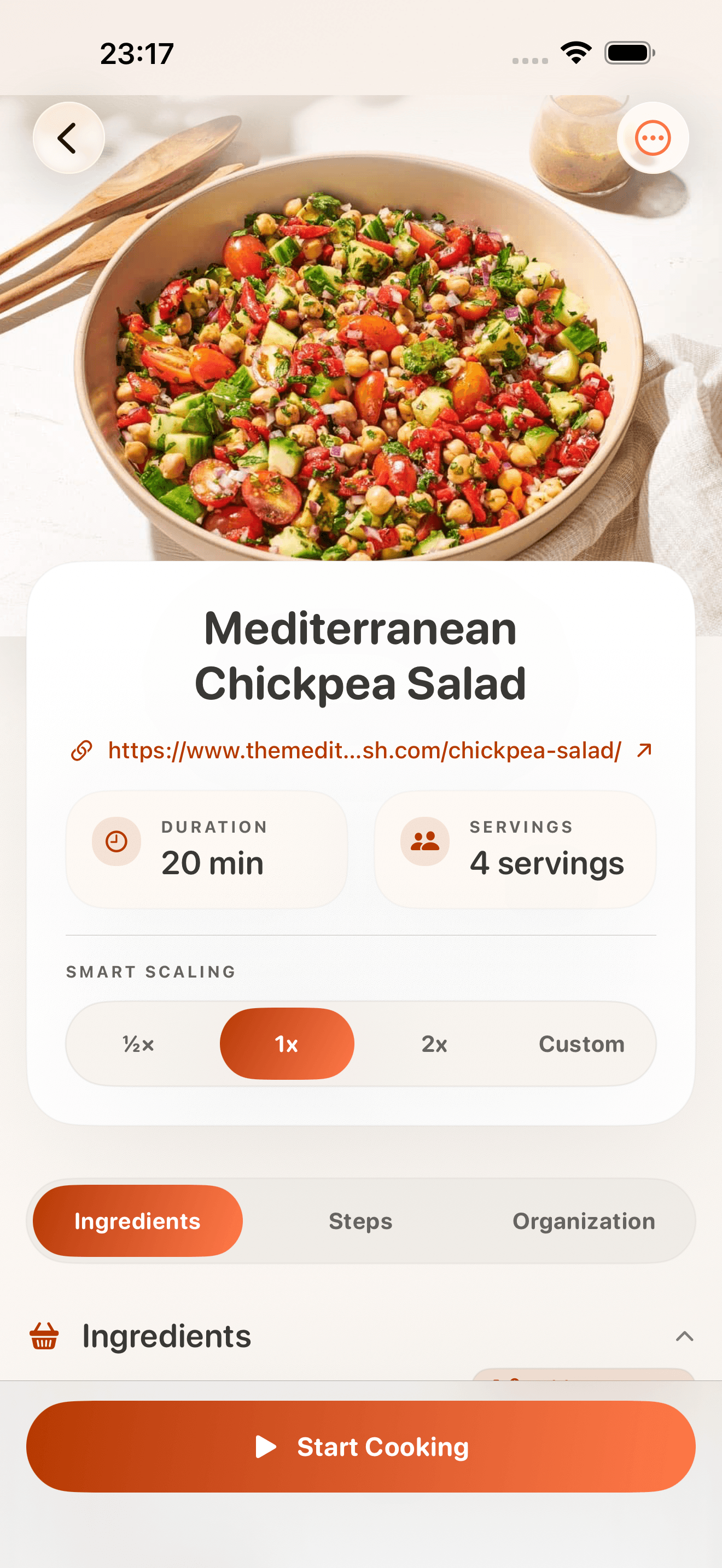 CookClip recipe detail screen